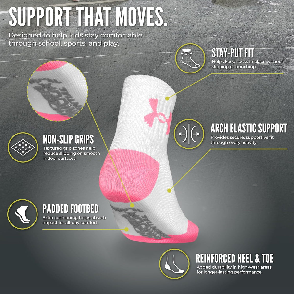 Under Armour girls Multi Pack Quarter Sock