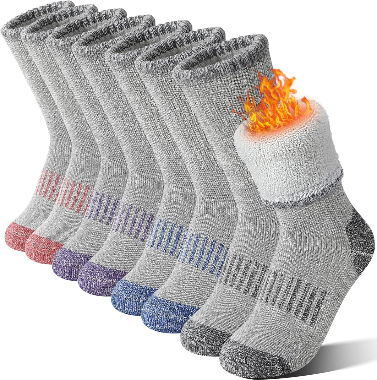 Sandsuced Kids Merino Wool Hiking Socks for Girls Boys Toddler