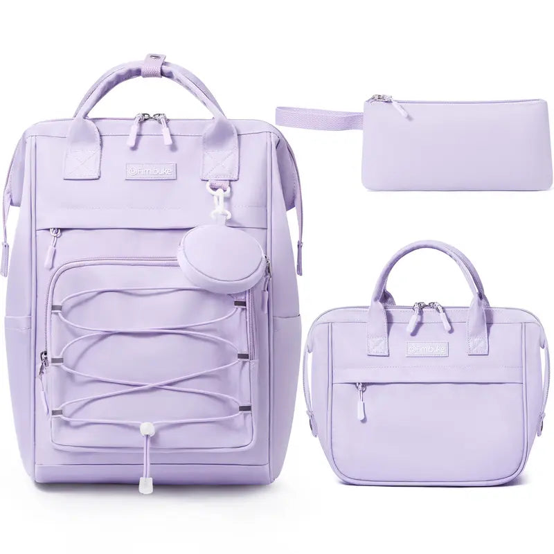 Fimibuke 3PCS Waterproof Backpack for School,Oxford Cloth Bookbag Set with Lunch Box & Pencil Case,school bag for Elementary Middle High School,Back to School Gift,Birthday's Gift