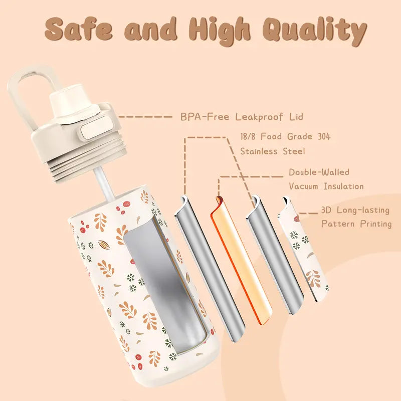 Similove Corduroy Floral Casual Printed Backpack Set - 3-Pocket Kawaii 3/4PCS Bundle with Lunch Bag, Pencil Case, Water Bottle, Lightweight School Supplies for Preschoolers, Daily Carry Book Bag