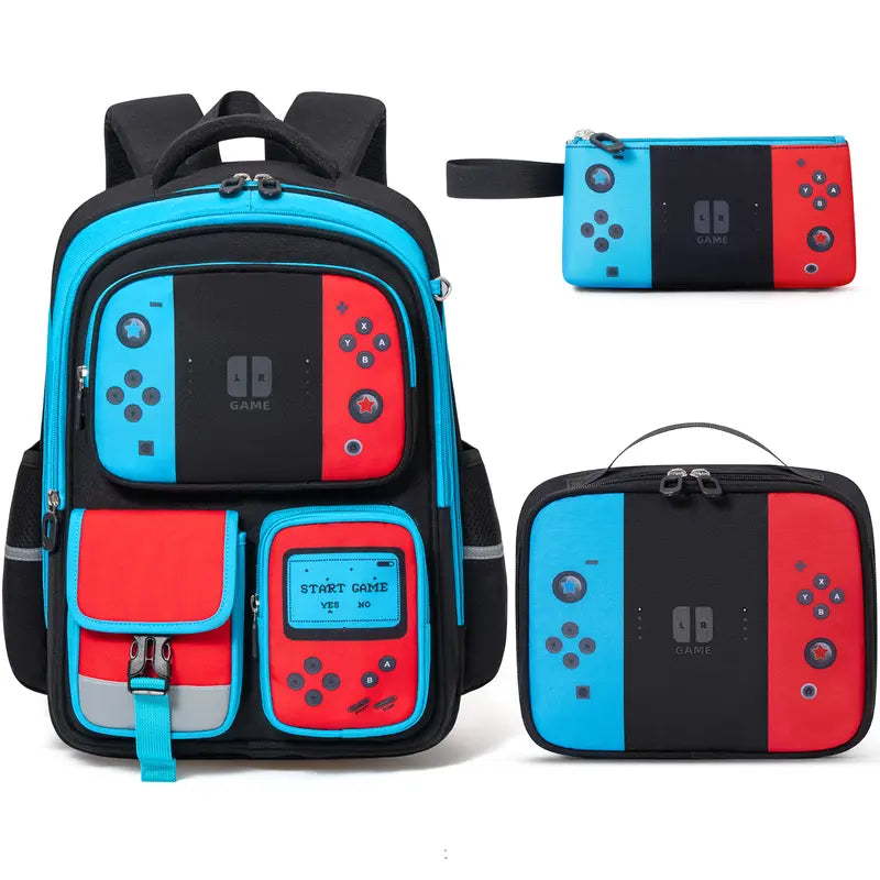 Fimibuke 3PCS Waterproof Backpack for School,Oxford Cloth Bookbag Set with Lunch Box & Pencil Case,school bag for Elementary Middle High School,Back to School Gift,Birthday's Gift