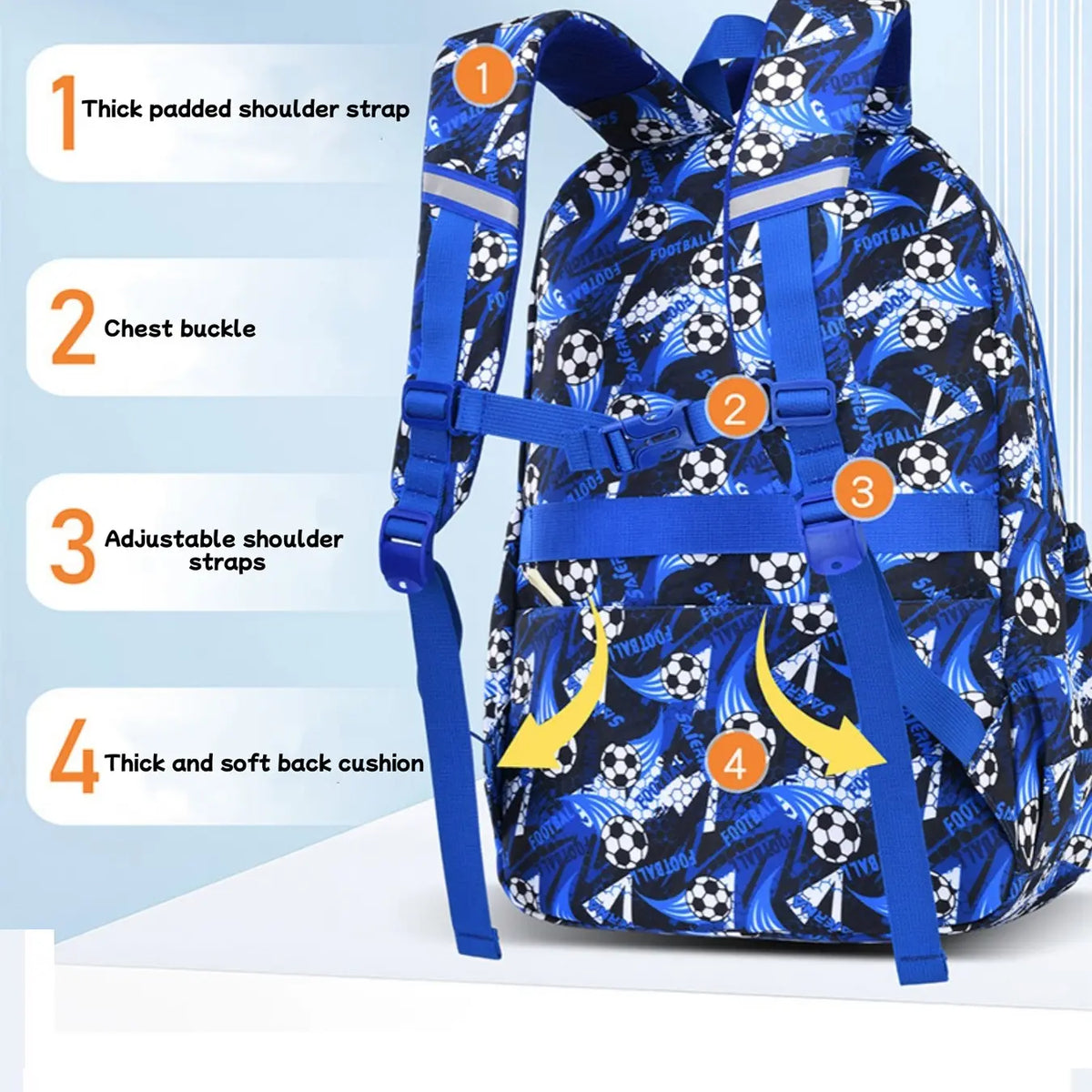 Personalized Football Multi Compartment Pattern Backpack Set for Boys and Girls, Youth Sports Backpack, Sports Theme School Backpacks with Lunch Bag, Ideal for Middle School Students