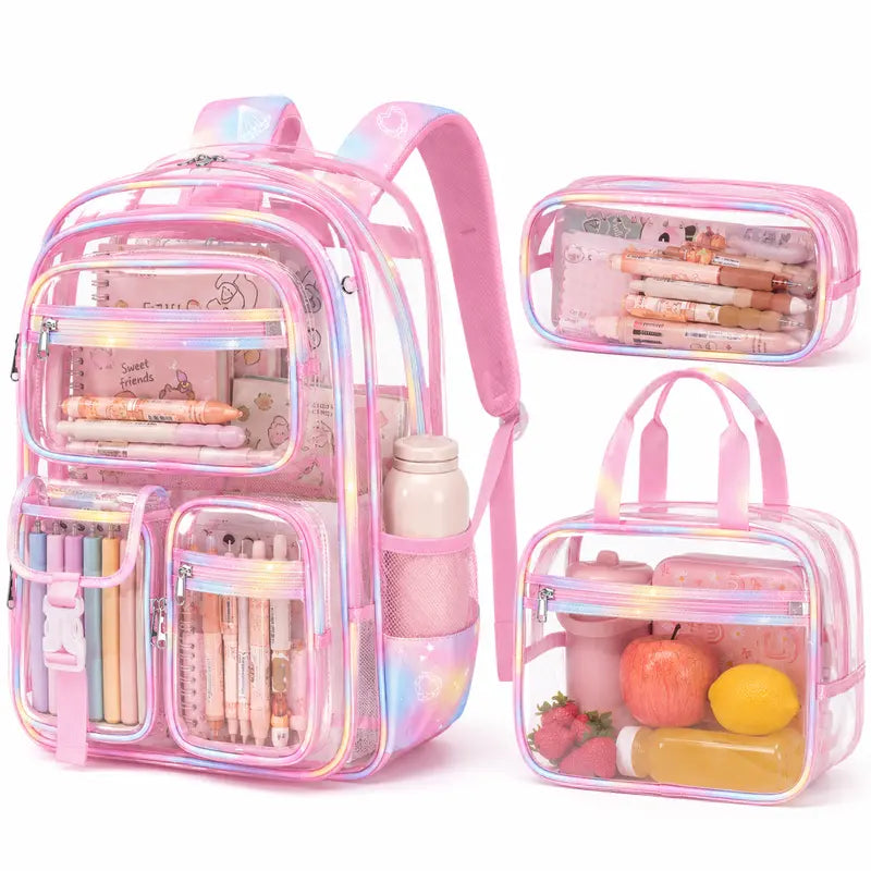 Fimibuke 3PCS Waterproof Backpack for School,Oxford Cloth Bookbag Set with Lunch Box & Pencil Case,school bag for Elementary Middle High School,Back to School Gift,Birthday's Gift