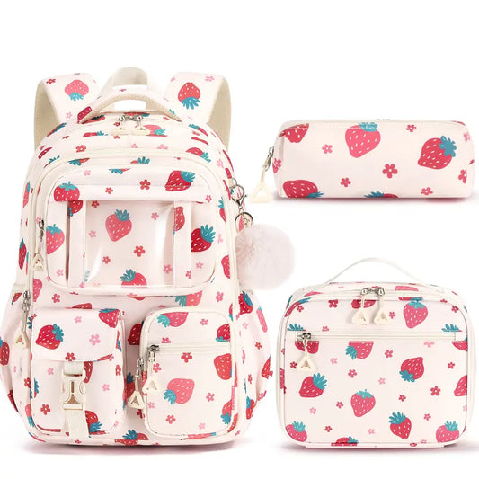 Fimibuke 3PCS Waterproof Backpack for School,Oxford Cloth Bookbag Set with Lunch Box & Pencil Case,school bag for Elementary Middle High School,Back to School Gift,Birthday's Gift