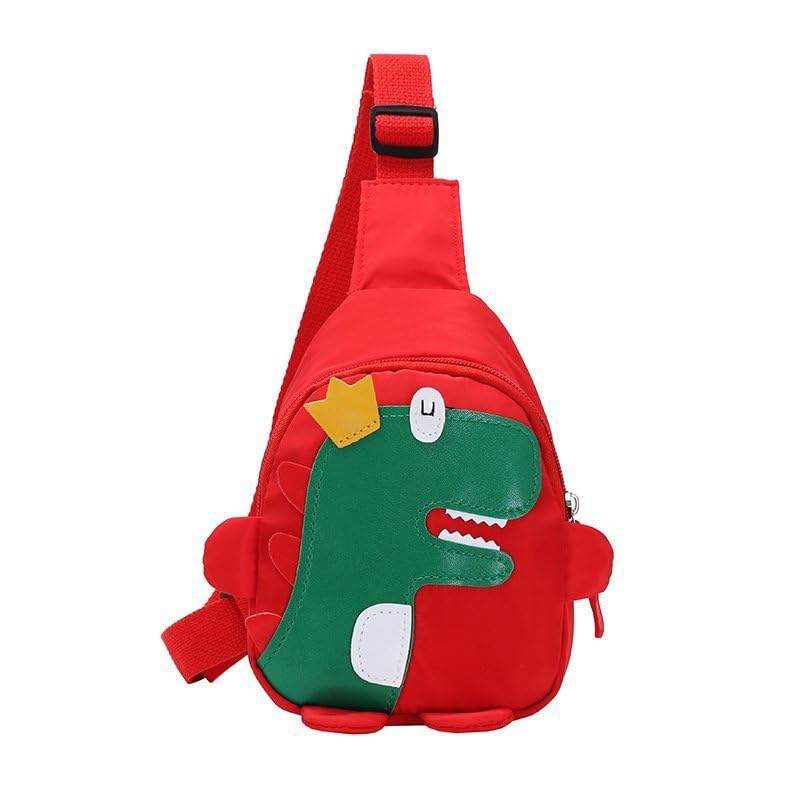 Hiflyer Kids Sling Bags Crossbody Bag, Small Nylon Sling Bag for Travel, Cartoon Dinosaur Sling Bag (Blue)