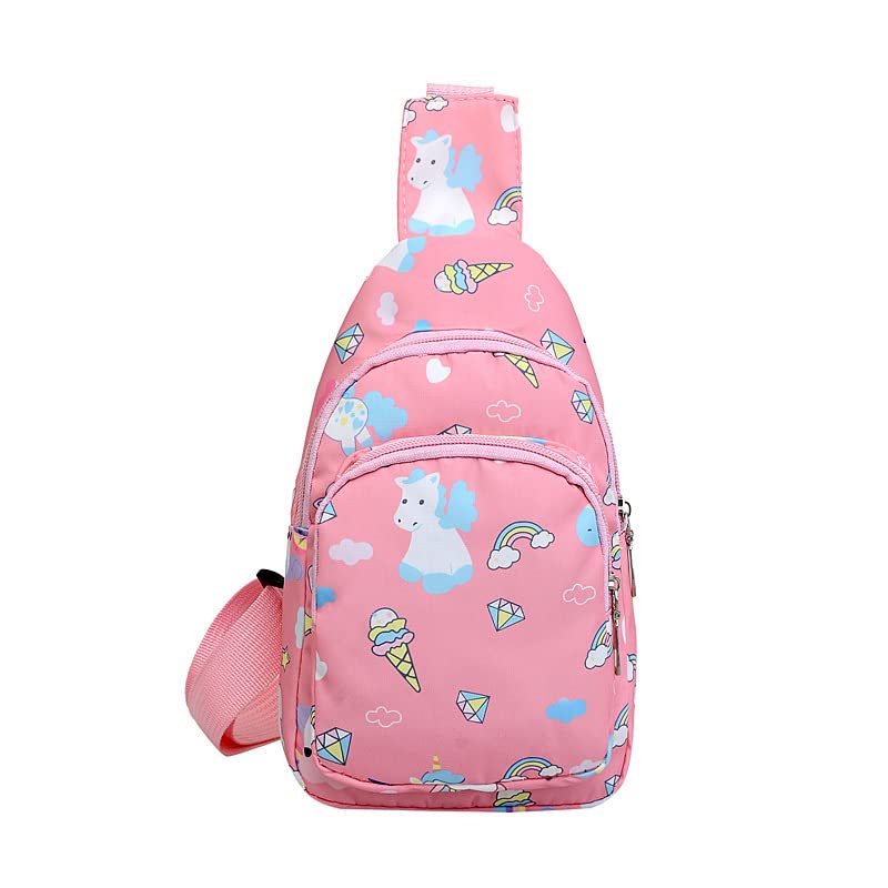 Hiflyer Kids Crossbody Sling Bag, Small Nylon Travel Cartoon Bag (Blue)