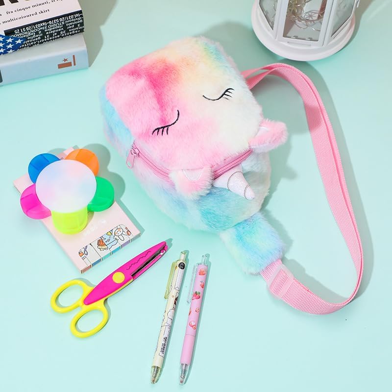 Kids Crossbody Bag Kids Sling Bags, Small Plush Sling Bag for Kids Travel Bag for Kids, Unicorn Sling Bag for Girls