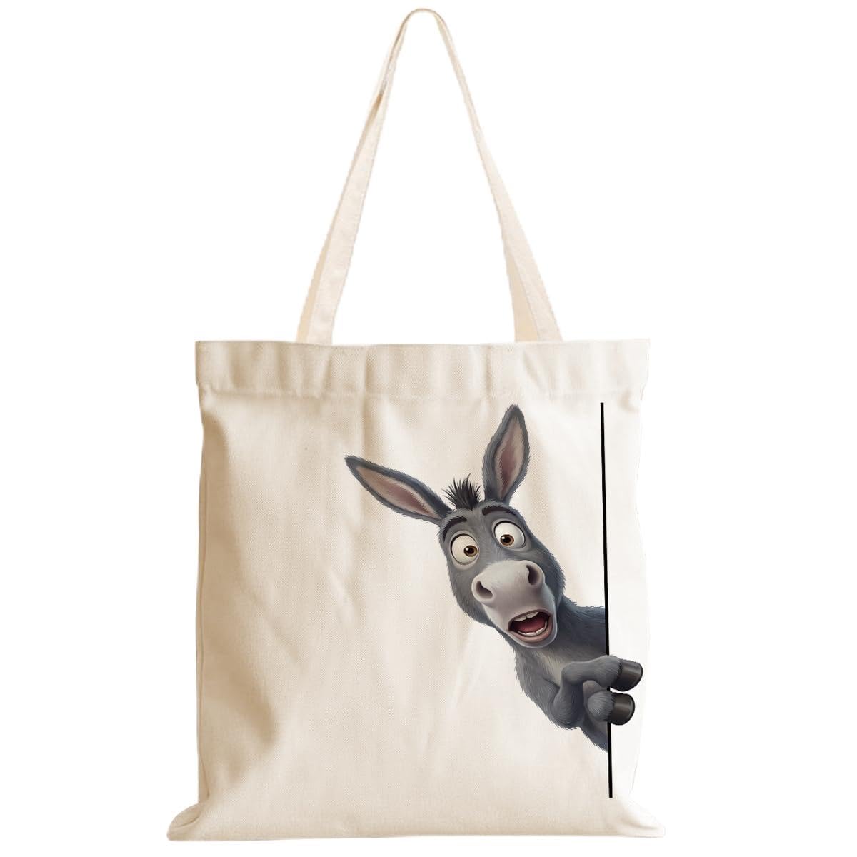 Cartoon Canvas Tote Bag, Gifts for Women Men Birthday Christmas Reusable Tote Shoulder Bag for Grocery Shopping 02
