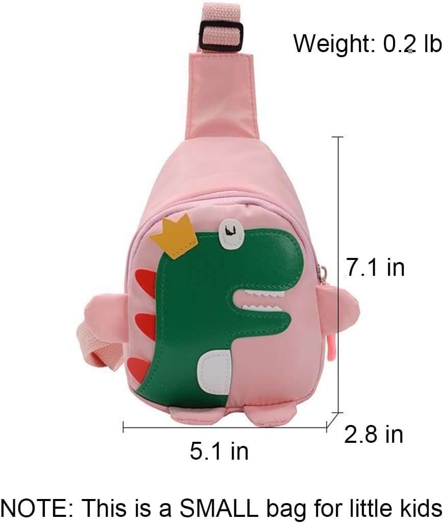 Hiflyer Kids Sling Bags Crossbody Bag, Small Nylon Sling Bag for Travel, Cartoon Dinosaur Sling Bag (Blue)