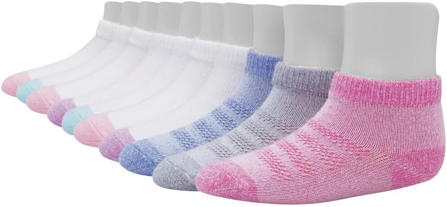 Hanes Baby And Toddler Socks, Non-slip Grip Ankle Socks, Boys' and Girls', Multipacks