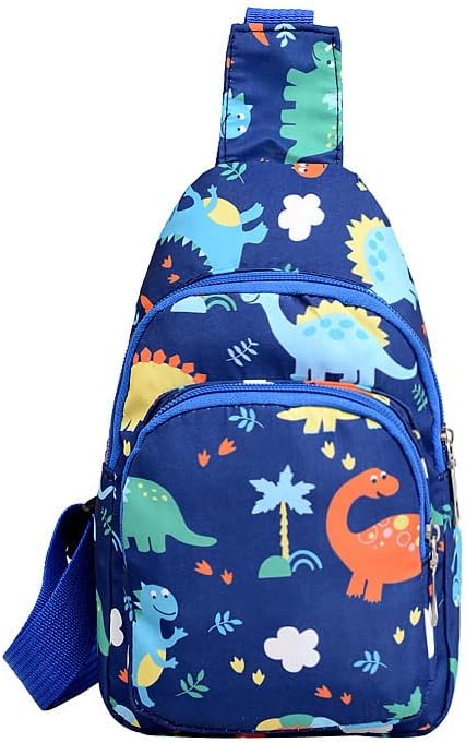 Hiflyer Kids Crossbody Sling Bag, Small Nylon Travel Cartoon Bag (Blue)