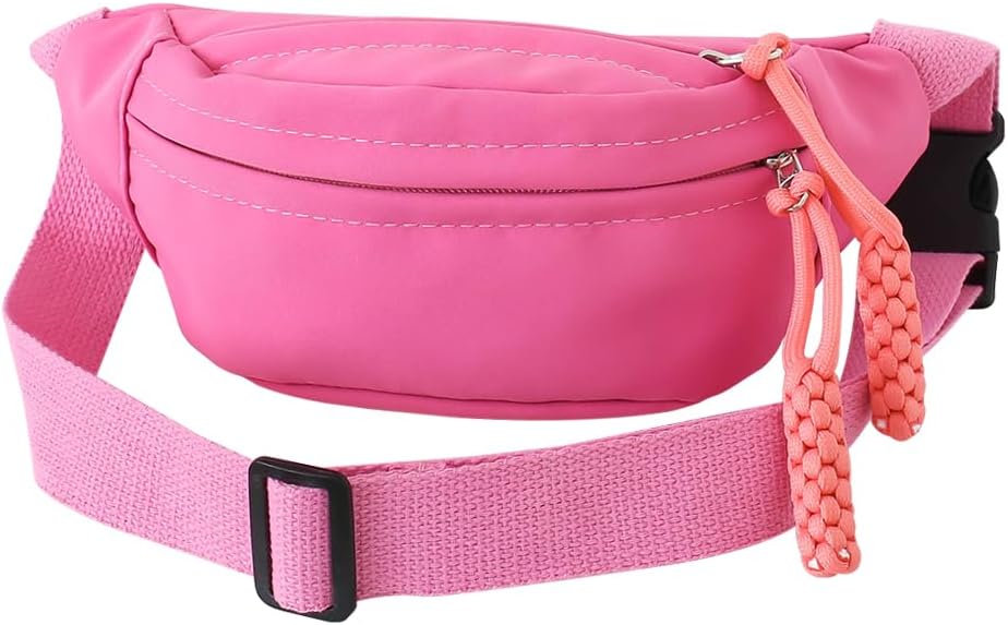 Fanny Pack for Kids, Adjustable Crossbody Waist Bag for Boys Girls, Pink