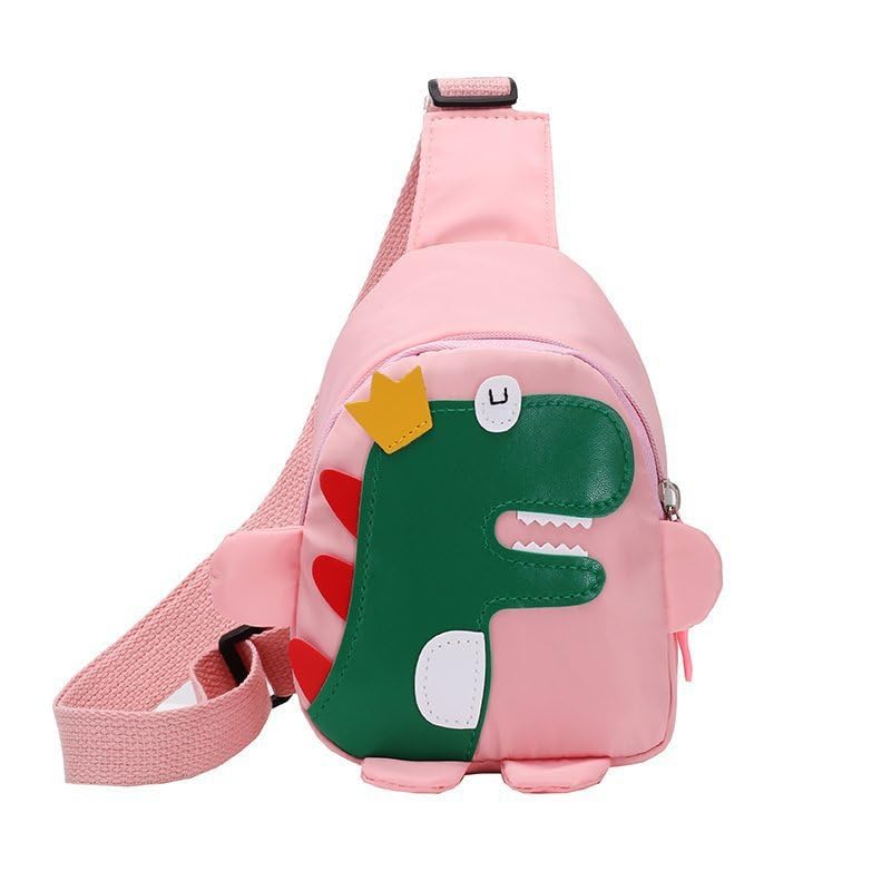 Hiflyer Kids Sling Bags Crossbody Bag, Small Nylon Sling Bag for Travel, Cartoon Dinosaur Sling Bag (Blue)
