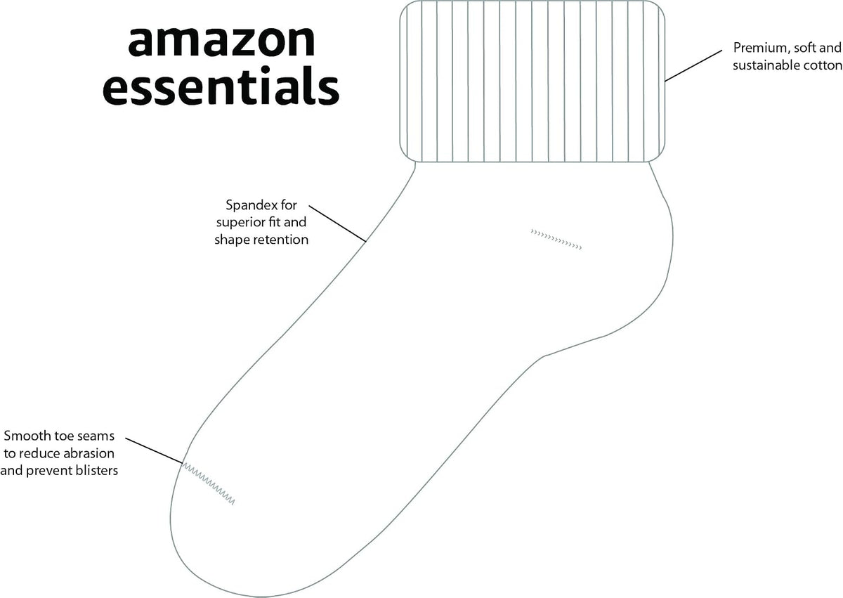 Amazon Essentials Girls and Toddlers' Cotton Blend Ankle Uniform Turn Cuff Socks, 9 Pairs