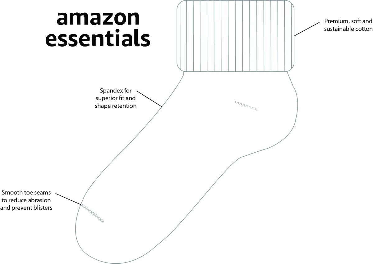 Amazon Essentials Girls and Toddlers' Cotton Blend Ankle Uniform Turn Cuff Socks, 9 Pairs