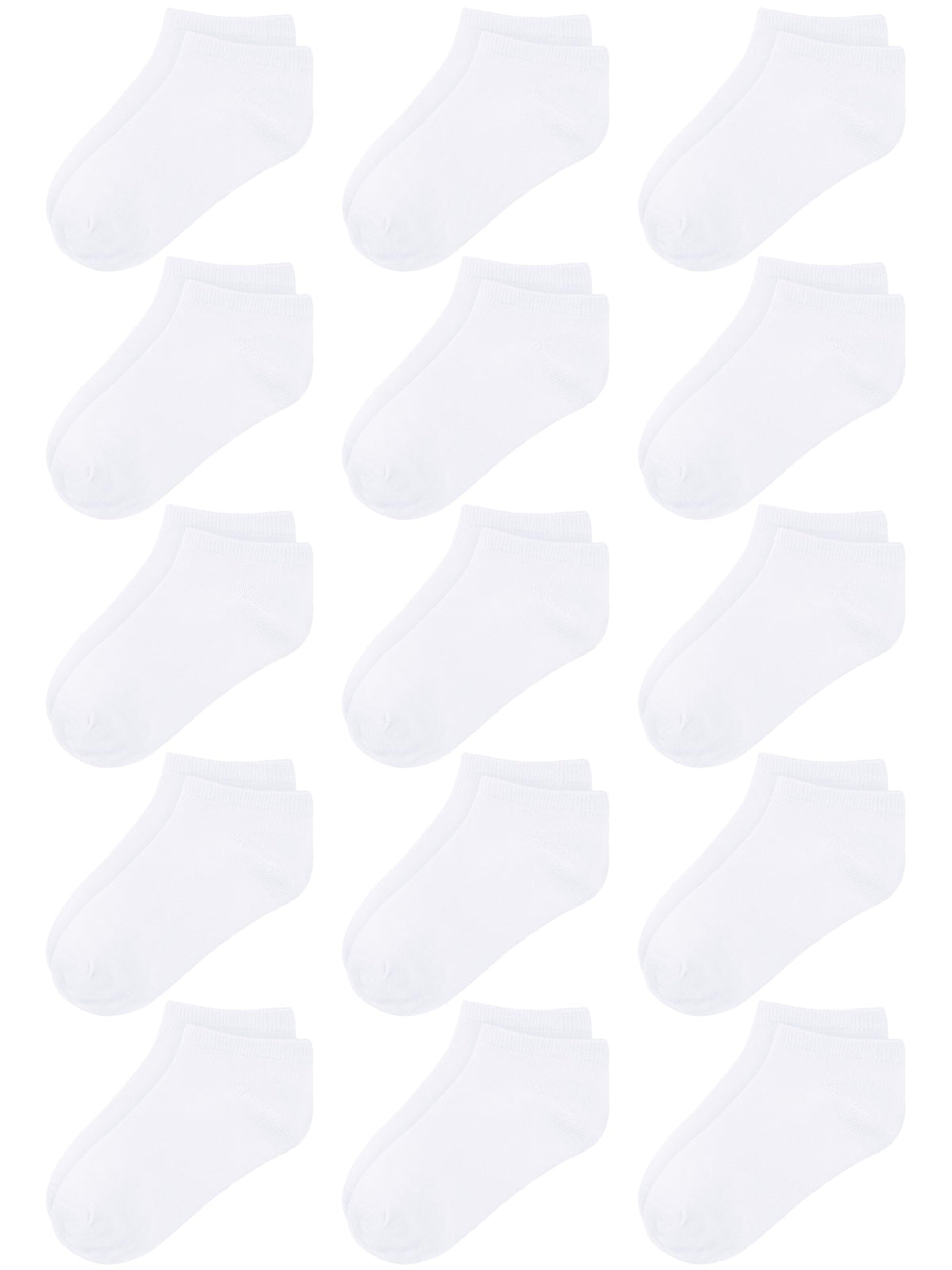 Cooraby 15 Pack Kids' Half Cushion Low Cut Athletic Ankle Socks Boys Girls Ankle Socks