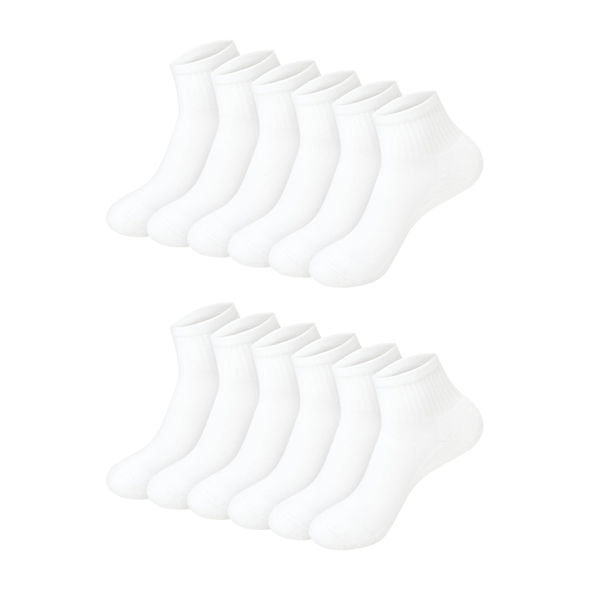Hanes Girls' White Crew, Ankle & No Show Socks Pack, Cushioned Socks, Uniform Socks for Girls, 12-pairs