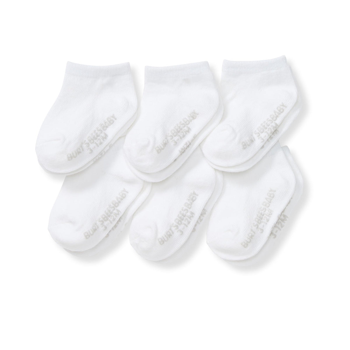 Burt's Bees Baby Organic Ankle & Crew Socks with Non-Slip Grips, 6-Pack