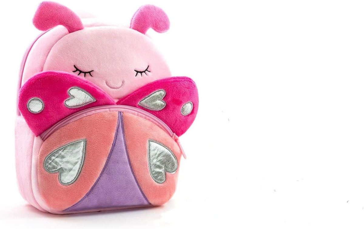 NICE CHOICE Cute Toddler Backpack Toddler Bag Plush Animal Cartoon Mini Travel Bag for Baby Girl Boy 2-6 Years(Pink Butterfly)