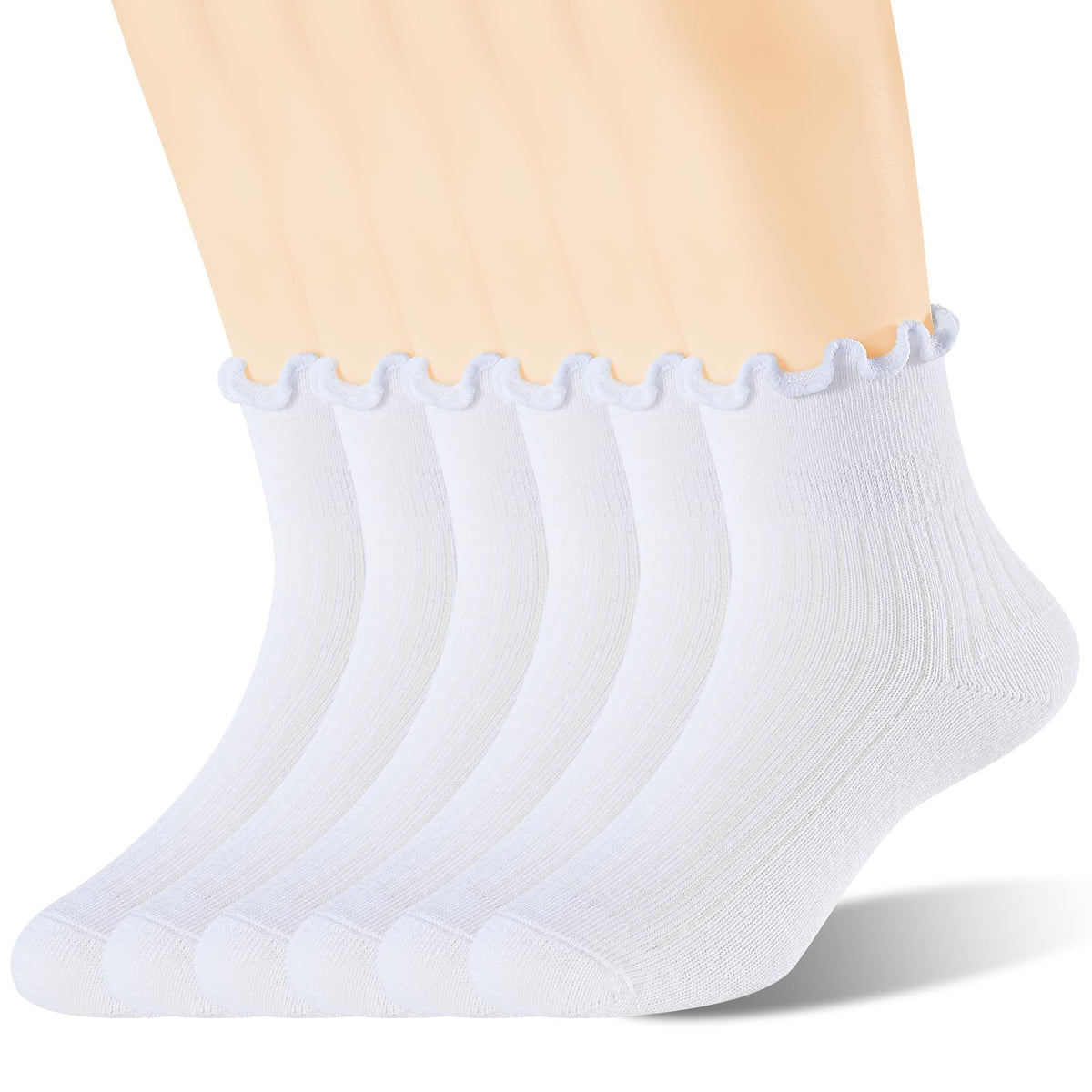 Age 3-10 Girls 100% Cotton Ruffle Socks, Cute Soft Breathable Frilly Dress Socks for Girls