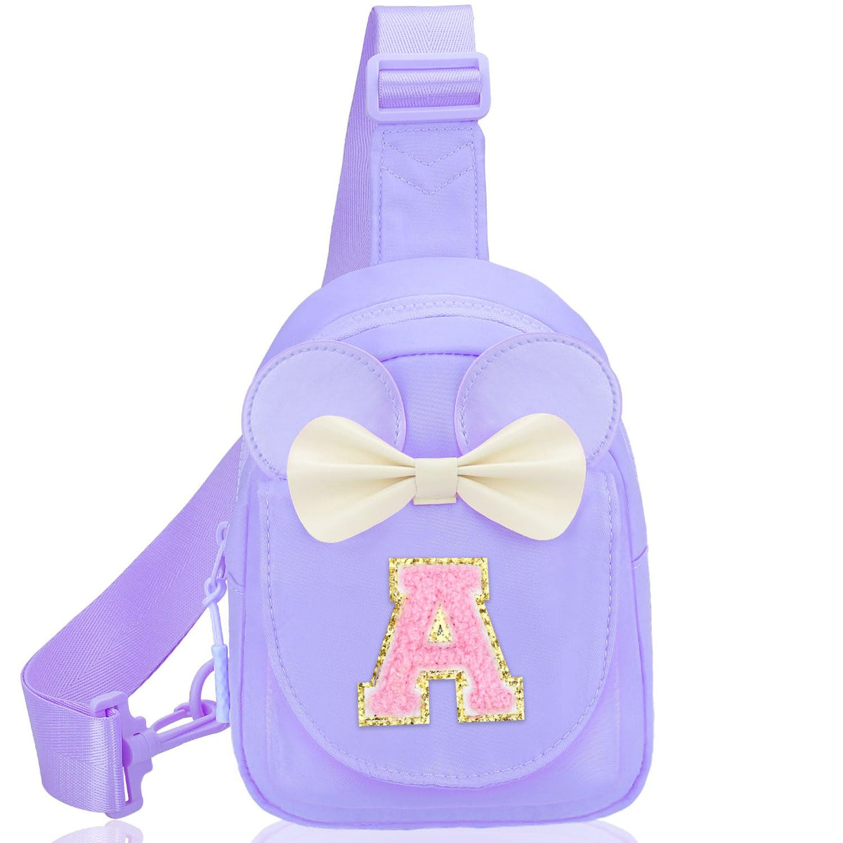 Girls Birthday Gifts for Kids - Initial Pink Small Sling Bags for Girl Fanny Pack Belt Bag for Crossbody Bags Purse for Kids Little Girl Gifts Pink A