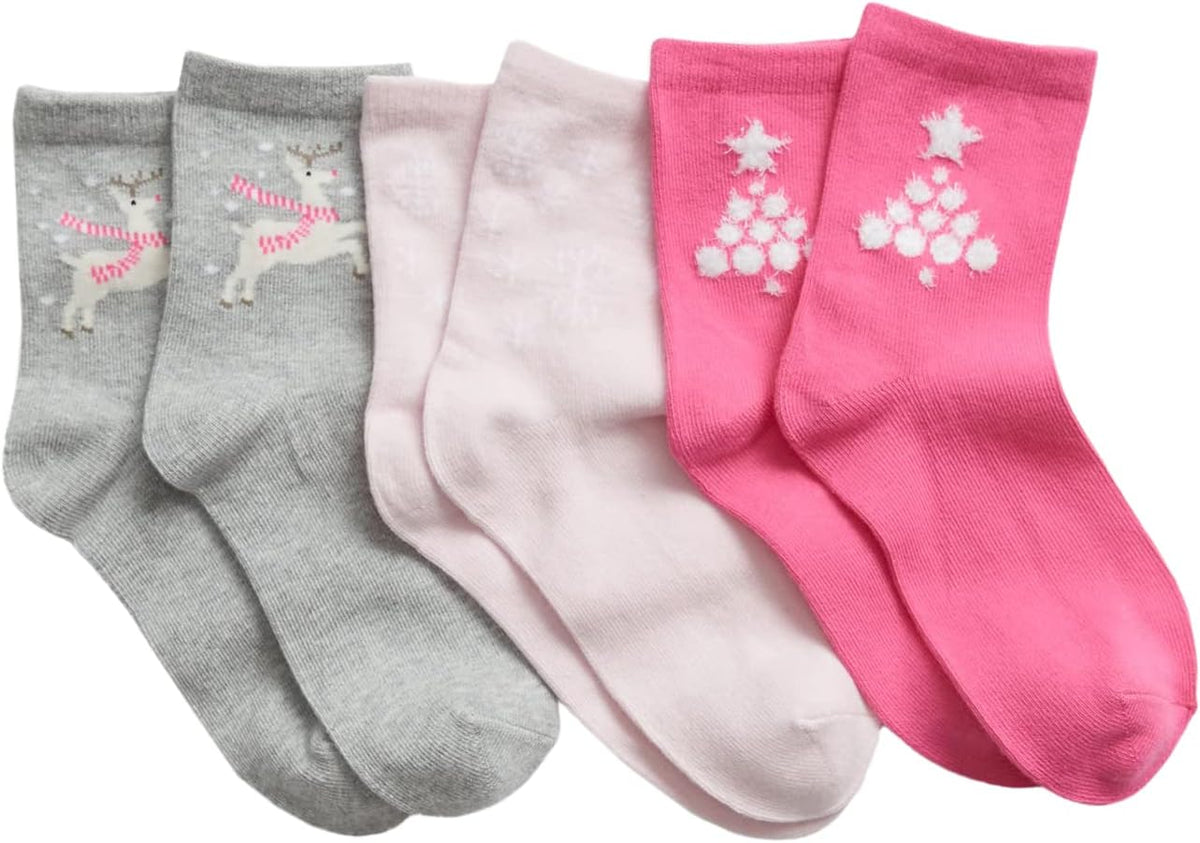 GAP Girls' Crew Socks, Multi-pack Kids Socks, Soft & Stretchy, Comfortable