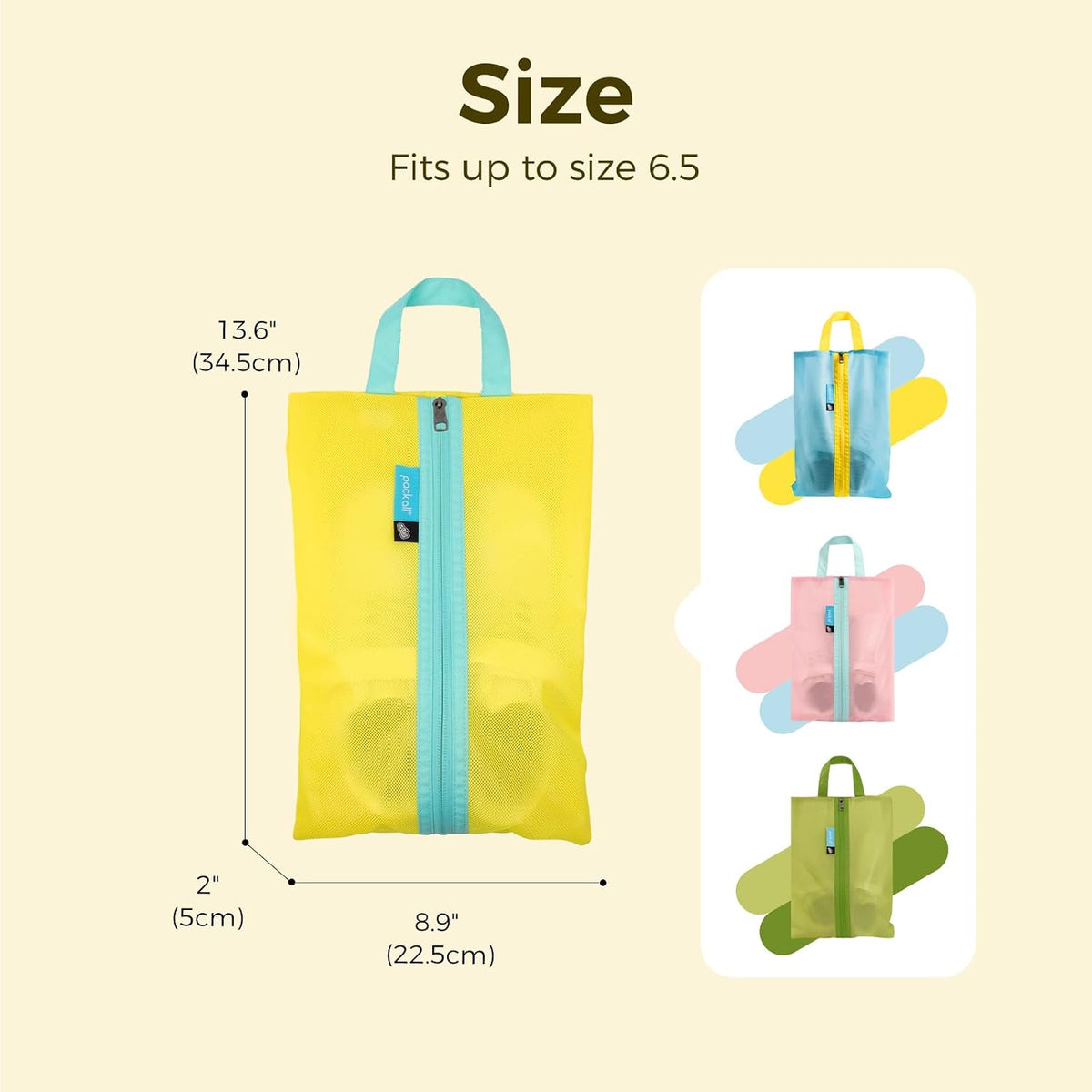 pack all Kids Shoe Bag for Travel, Water-Resistant Shoe Pouch for Sports