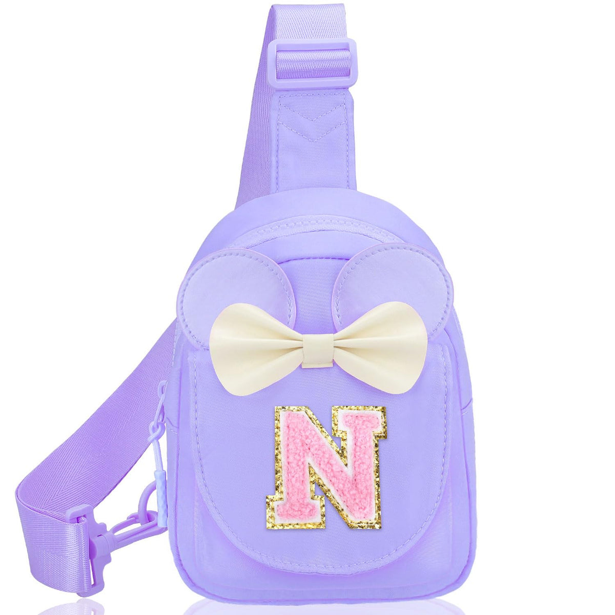 Girls Birthday Gifts for Kids - Initial Pink Small Sling Bags for Girl Fanny Pack Belt Bag for Crossbody Bags Purse for Kids Little Girl Gifts Pink A