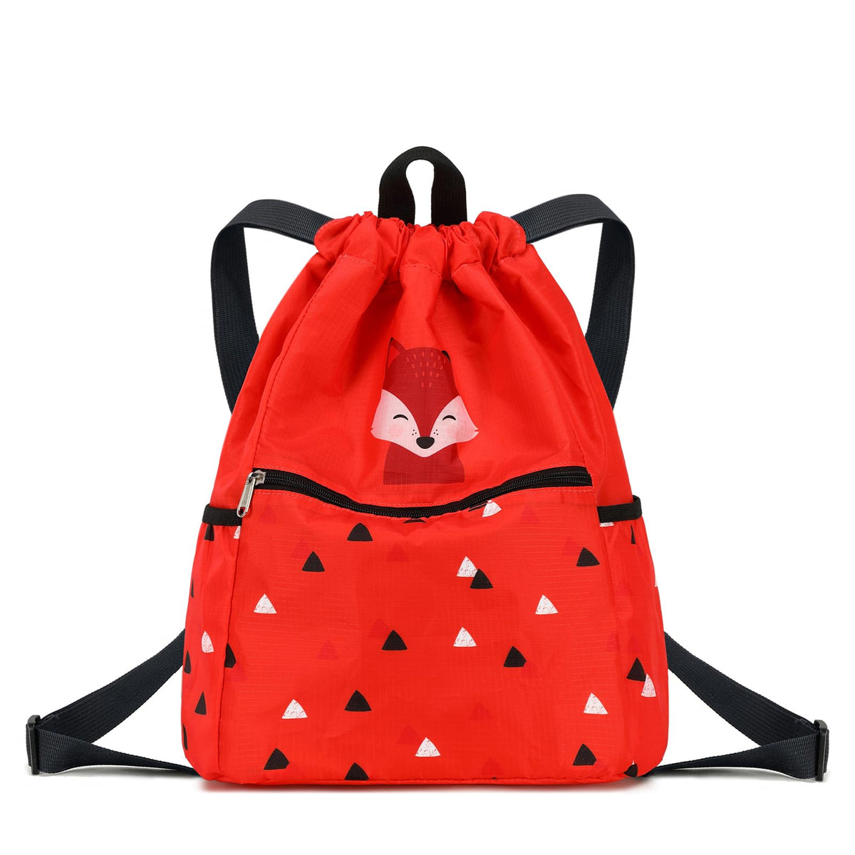 Children Boy Girl Ocean Shark Print Drawstring Backpack Outdoor Casaul Portable Shoulder Bag Swim Gymsack Sack Pack Dark Blue
