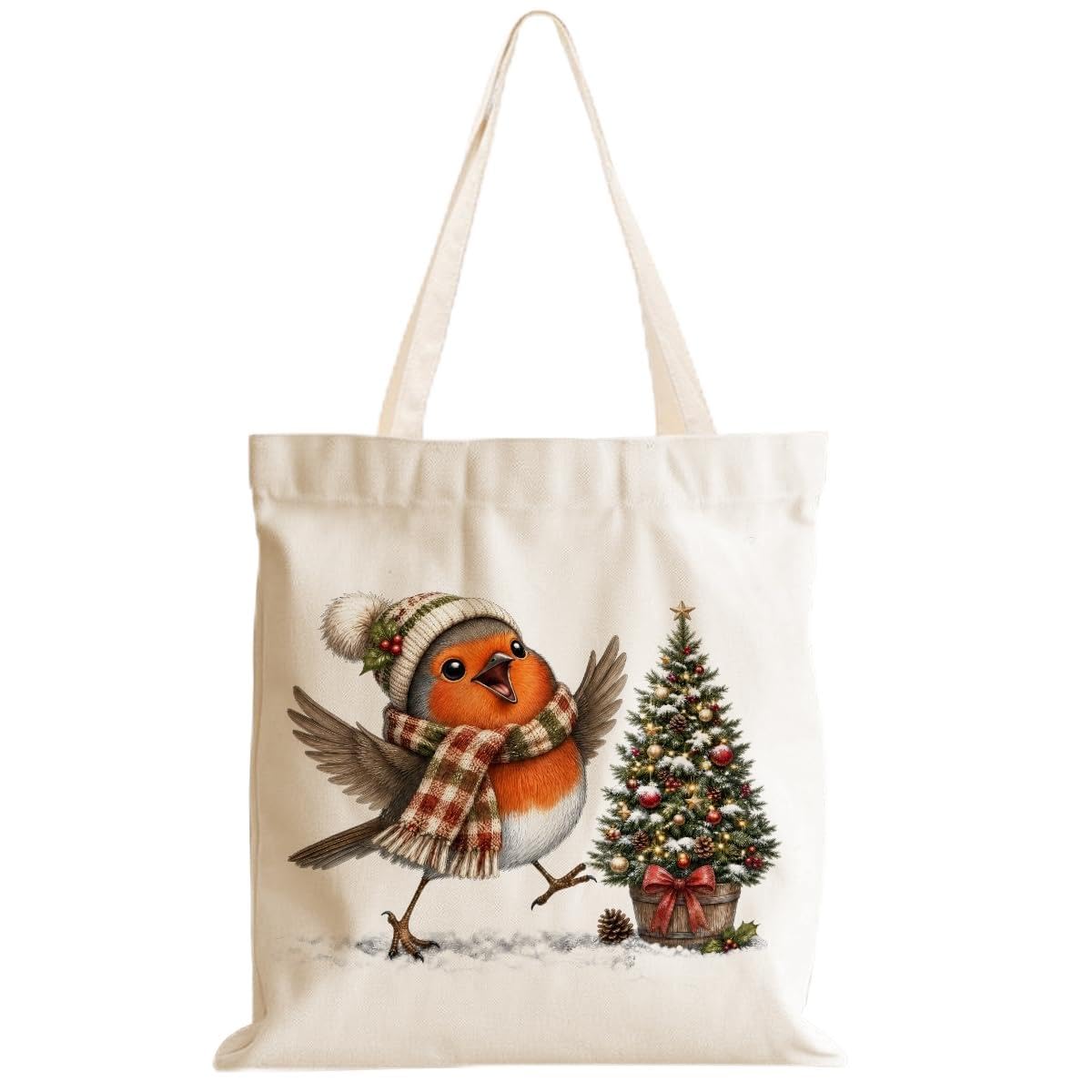 Cartoon Canvas Tote Bag, Gifts for Women Men Birthday Christmas Reusable Tote Shoulder Bag for Grocery Shopping 02