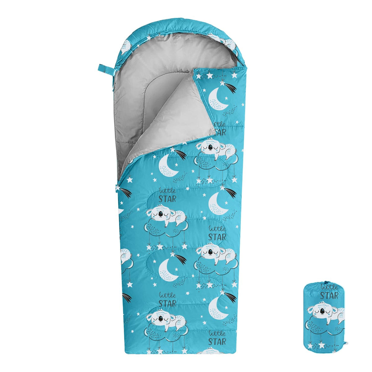 KidzAdventure Mummy Style 32 – 59F Kids Sleeping Bag with Pillow Sleeve, 4 Season, Lightweight and Backpacking Style, Ideal for Camping, Sleepover, Boys, Girls, and Youth