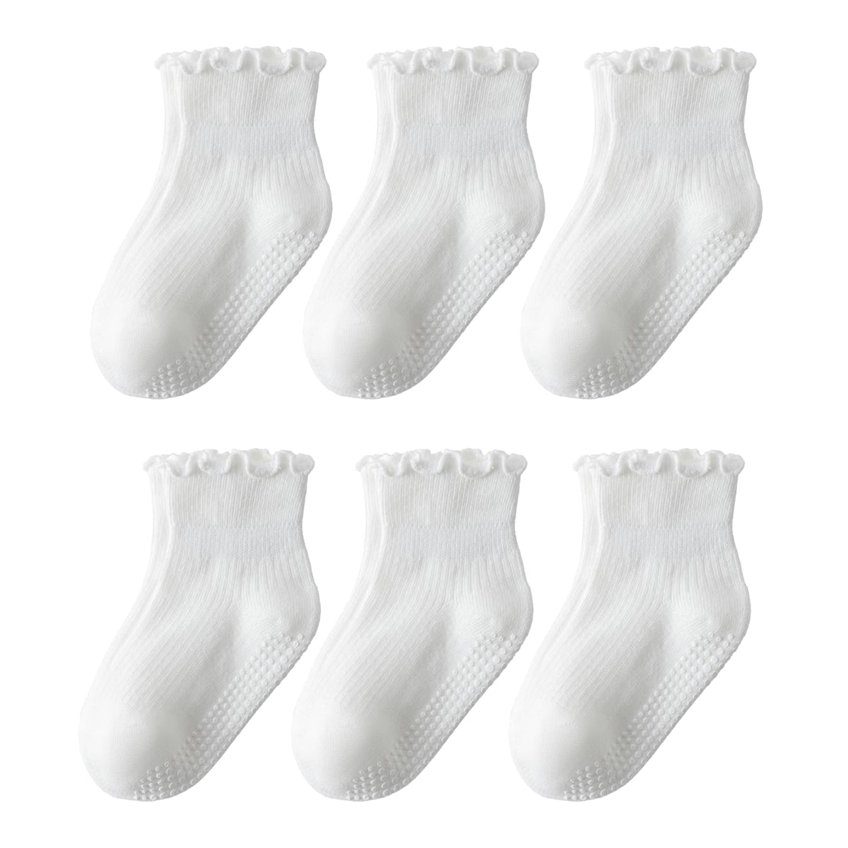 DarkCom Toddler Baby Socks Ruffle Girls Grip Non Slip Cute Socks for Kids