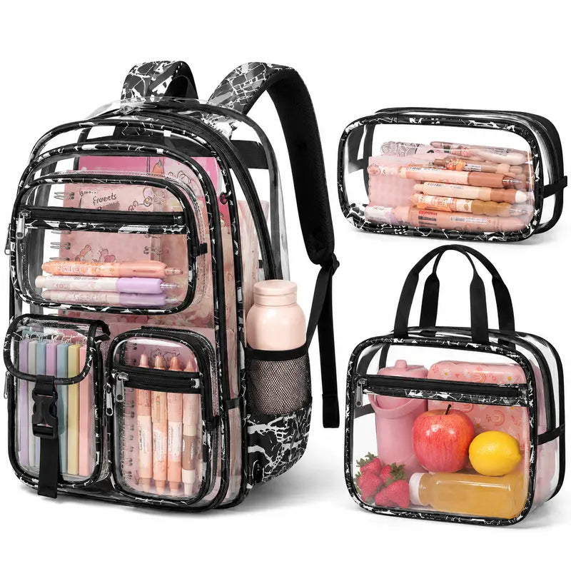 Fimibuke 3PCS Waterproof Backpack for School,Oxford Cloth Bookbag Set with Lunch Box & Pencil Case,school bag for Elementary Middle High School,Back to School Gift,Birthday's Gift