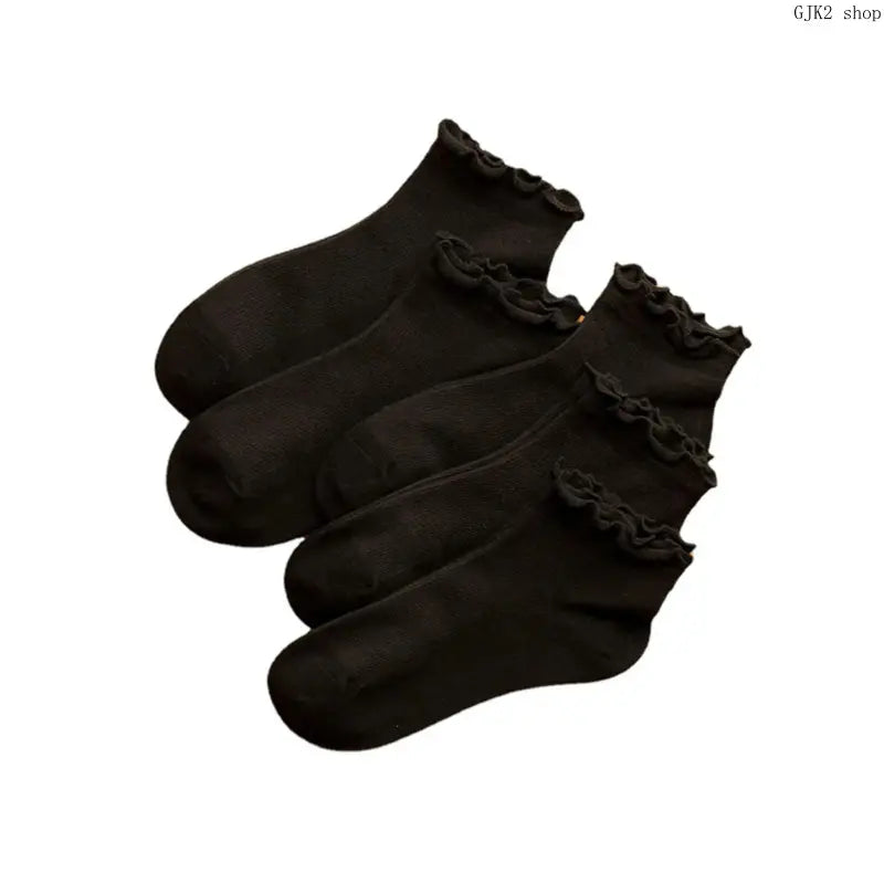 Women's Solid Ruffle Crew Ankle Socks - Soft Breathable Knit Frill Trim, Casual Daily Wear, Ankle Fit Short Length, Prop 65 Safe for Spring Summer