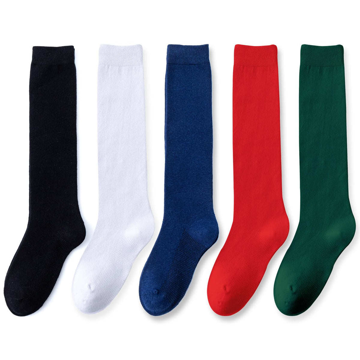 EPEIUS Girls Knee High Socks, Seamless Cotton School Uniform Socks 3-5 Pack
