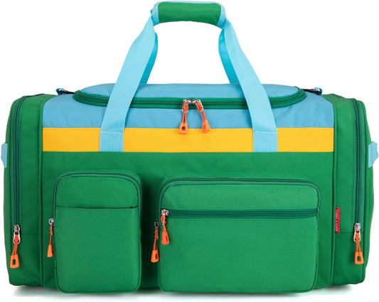 Large Kids Duffle Bag for Travel, Overnight or Weekend, Green Y