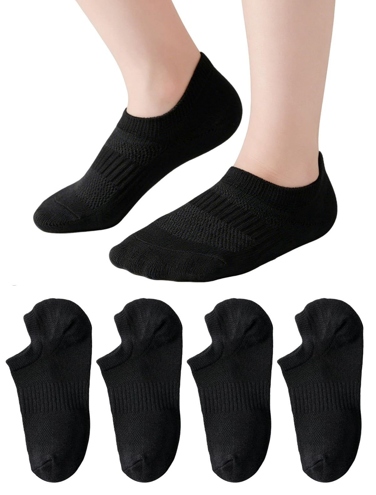 Kids No Show Socks Boys Girls Cotton Athletic Ankle Socks Low Cut 4/8 Pairs