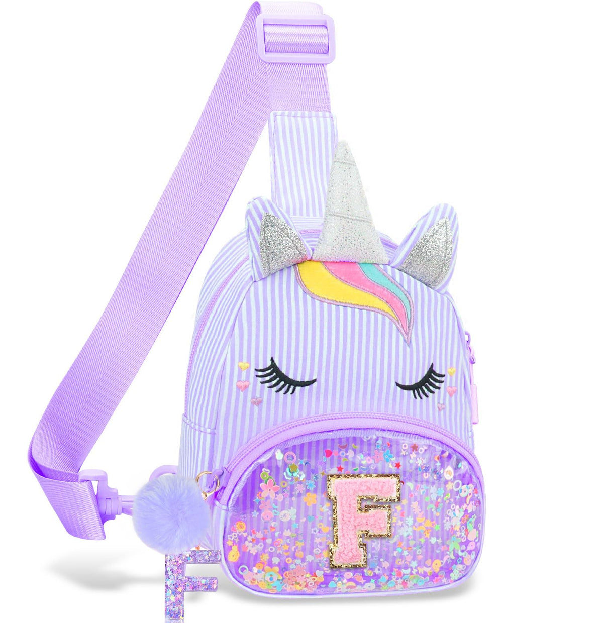 Girls Birthday Gifts for Kids - Initial Pink Small Sling Bags for Girl Fanny Pack Belt Bag for Crossbody Bags Purse for Kids Little Girl Gifts Pink A