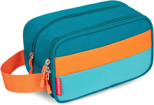 Kids Toiletry Bag for Travel With Carry Handle, Teal Blue