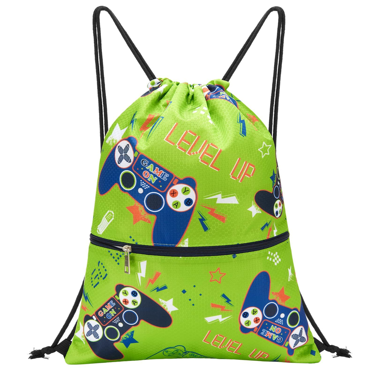 WAWSAM Kids Drawstring Backpack, Gym Swim Bag Cinch Bag for Girls Boys with Zipper Pocket