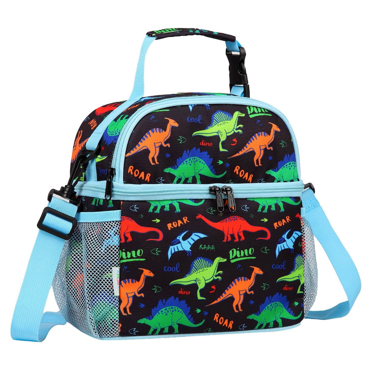 VASCHY Lunch Box Bag for Kids, Insulated Lightweight Lunch Box Tote for Toddler Girls School Daycare Kindergarten Pink Dino Print