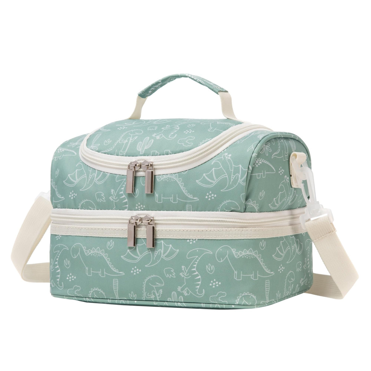 Insulated Kids Dual Compartment Lunch Bags Tote for Girls Boys Toddler Lunch Boxes Pre-School Toddler Kindergarten Elementary Picnic Food Cooler Thermal with Strap (Rainbow Daisies)