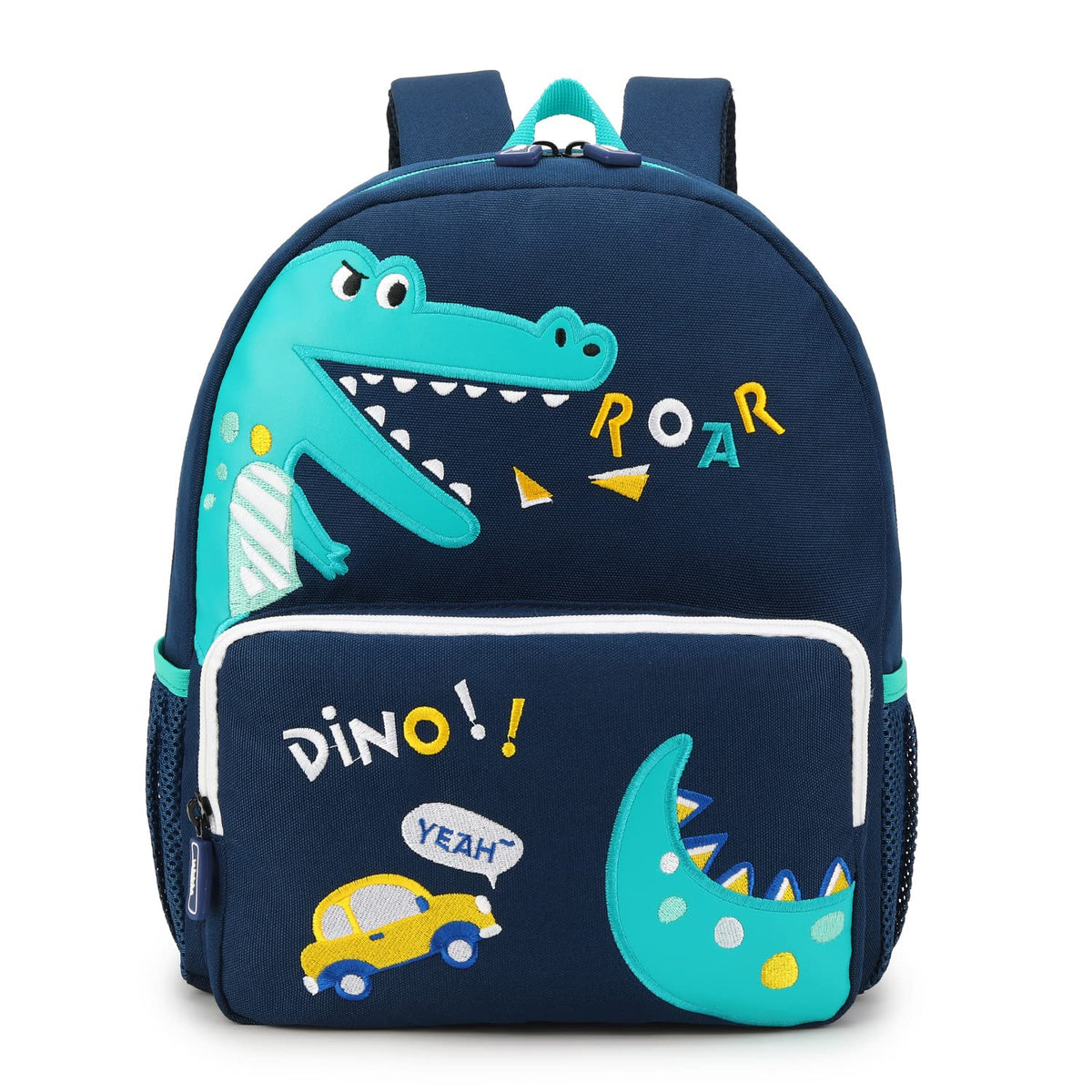 willikiva Car Dinosaur Kids Toddler Backpack for Boys and Girls Children Waterproof Preschool Bag(Red Music Party)