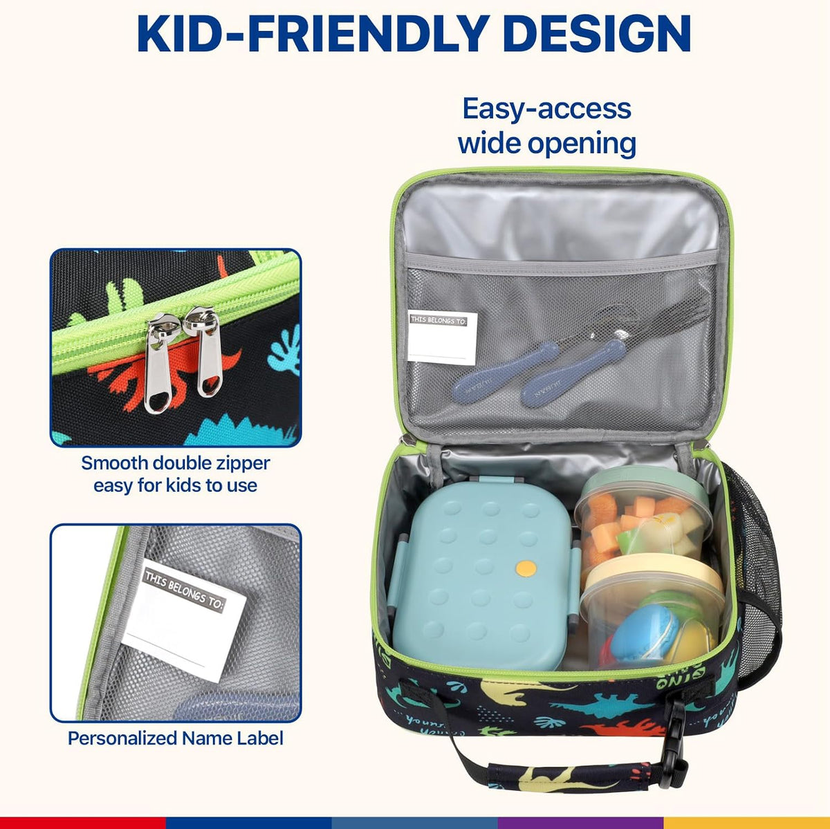 Bagseri Kids Lunch Bag Boys - Insulated Kids Lunch Box for School & Daycare