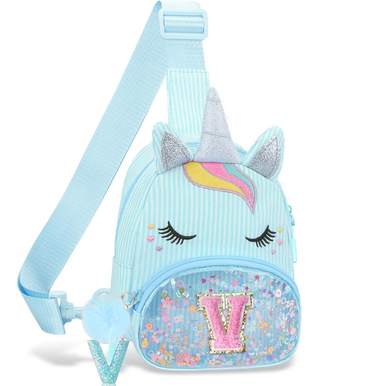 Girls Birthday Gifts for Kids - Initial Pink Small Sling Bags for Girl Fanny Pack Belt Bag for Crossbody Bags Purse for Kids Little Girl Gifts Pink A