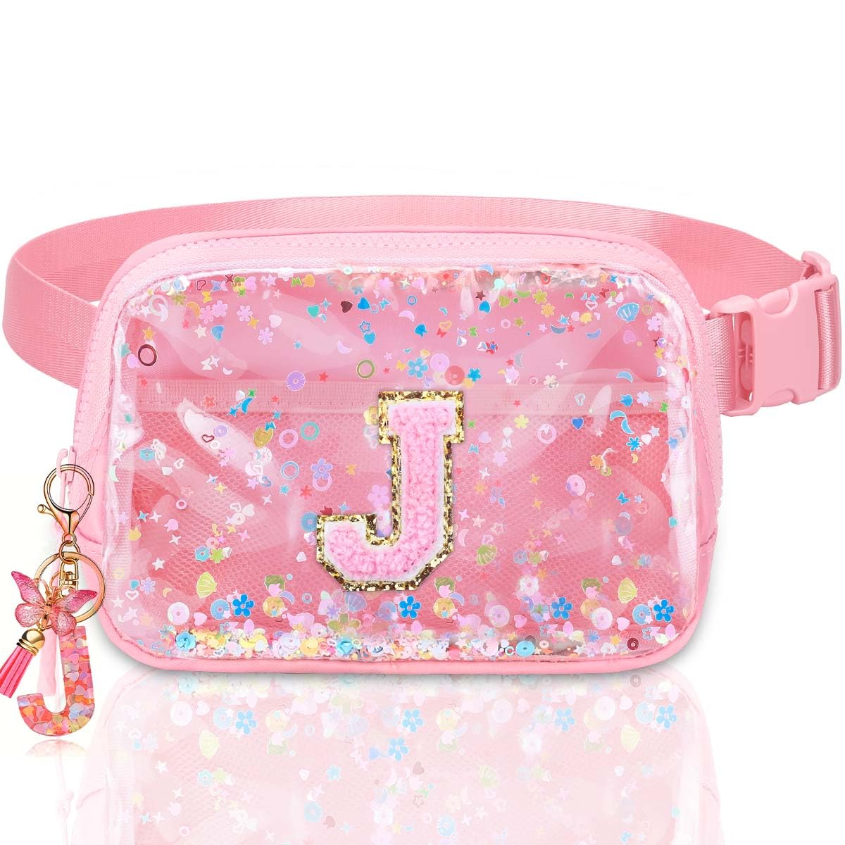 Fanny Pack for Girls Gift - Initial Letter Birthday Gifts for 4 5 6 7 8 9 Girl Crossbody Belt Bag Cute Personalized Trend Stuff Pink M