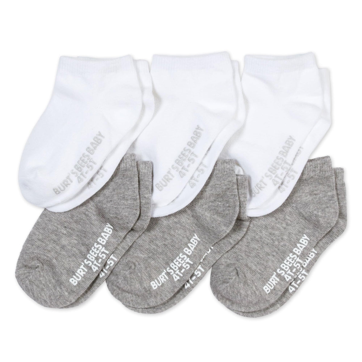 Burt's Bees Baby Organic Ankle & Crew Socks with Non-Slip Grips, 6-Pack