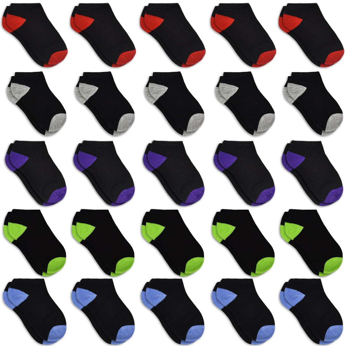 Kids Socks - 25 Pairs Toddler Ankle Socks Set (1-14 Years Old)