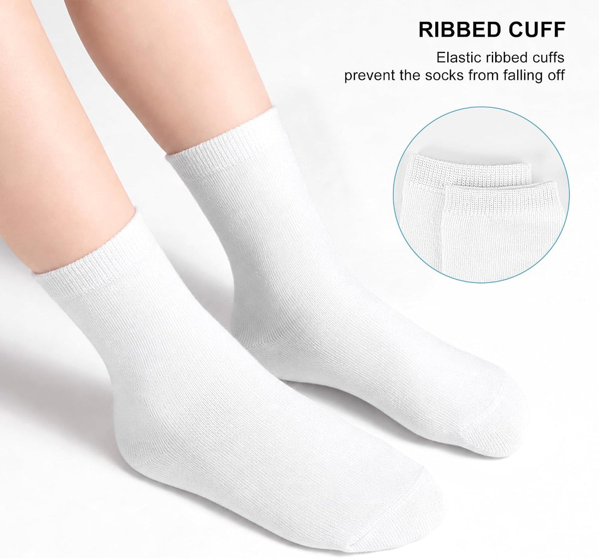 Kids Socks 12 Pairs Crew Socks for Toddler Boys Girls 1-14 Years