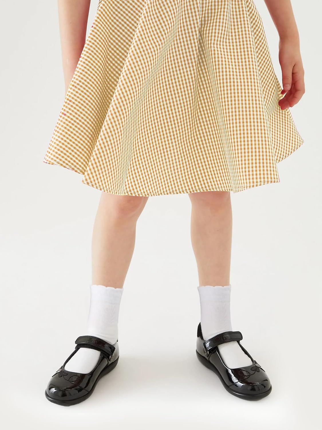 COTTON DAY Kids Girls White Dressy Textured Thin Socks Scallop Top 5 Pack